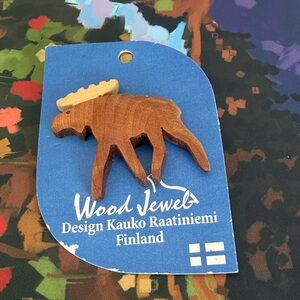 Brown Moose Brooch